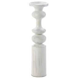 Artisan Wood Candle Holder (Color: Casares White)