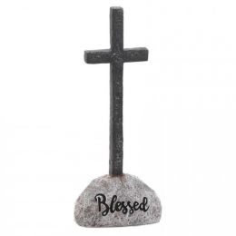 Stone and Cross Figurine (option: Blessed)