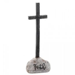 Stone and Cross Figurine (option: Faith)