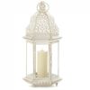 Vintage-Look White Candle Lantern