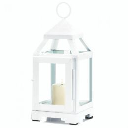 Contemporary Candle Lantern (Color: White, Size: 9 inches)