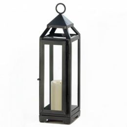 Dark Gray Sleek Candle Lantern (Size: 13 inches)