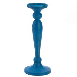 Artisan Wood Candle Holder (Color: Cadiz Blue)