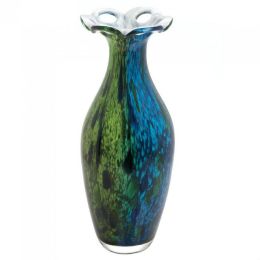 Art Glass Vase (option: Peacock-Inspired Blooming)