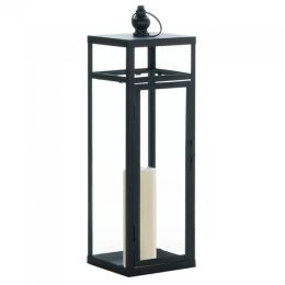 Black Geometric Lantern (Size: 22.5 inches)