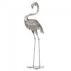 Galvanized Metal Flamingo Statue