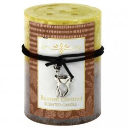 Scented Pillar Candle - 3X4 (option: Roasted Chestnut)