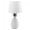 White Pineapple Lamp with Leaves