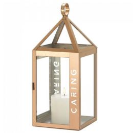 Rose Gold Stainless Steel Caring Lantern (Size: 14 inches)
