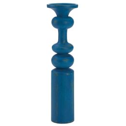 Artisan Wood Candle Holder (Color: Casares Blue)