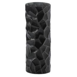 Black Hammered Sheet Metal Vase (Size: 13.5 inches)