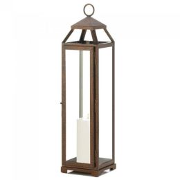 Speckled Copper Candle Lantern (Size: 22 inches)