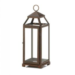 Speckled Copper Candle Lantern (Size: 16 inches)