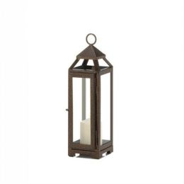 Speckled Copper Candle Lantern (Size: 13 inches)