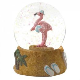 Mini Snow Globe - Flamingo (option: with Beach Ball)
