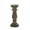 Antique-Style Wood Pillar Candle Holder