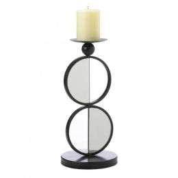 Half-Circle Mirrored Candle Holder (option: Double)
