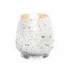 Distressed Silver Mercury Glass Candle Holder